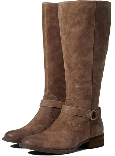 Born Women's Saddler Boot Taupe Distresed Suede In Grey