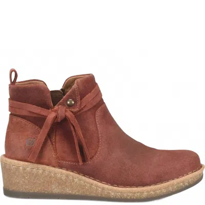 Born Women's Vaughn Distressed Suede Leather Bootie In Rust