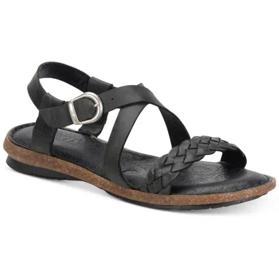 Born Womens Braided Leather Flatform Sandals In Black