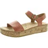 Born Womens Cork Leather Ankle Strap In Orange