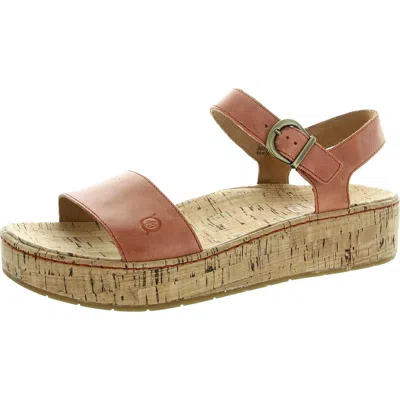 Born Womens Cork Leather Ankle Strap In Orange