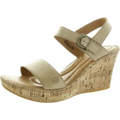 Born Womens Cork Leather Wedge Sandals In Multi