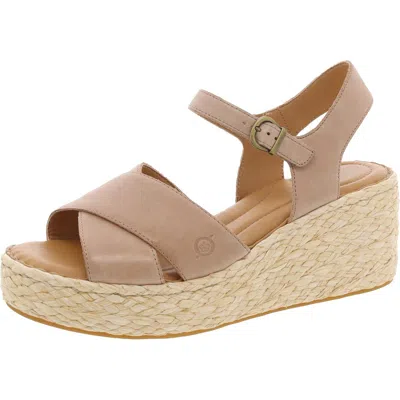 Born Womens Criss-cross Leather Ankle Strap In White