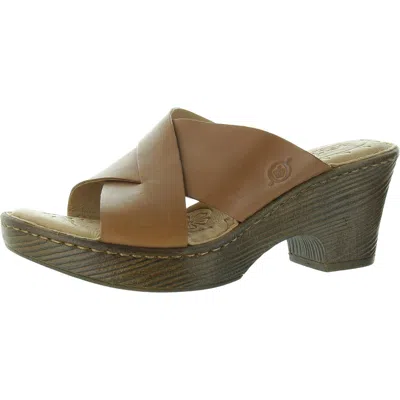 Born Womens Criss-cross Leather Heels In Multi