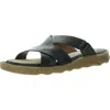 Born Womens Criss-cross Leather Slide Sandals In Black