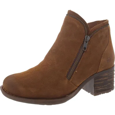 Born Womens Leather Zipper Booties In Brown