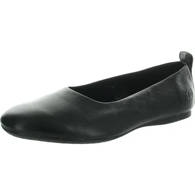 Born Womens Solid Leather Ballet Flats In Black