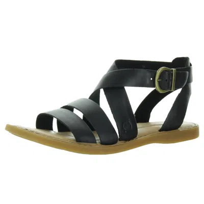 Born Womens Strappy Leather Flatform Sandals In Black