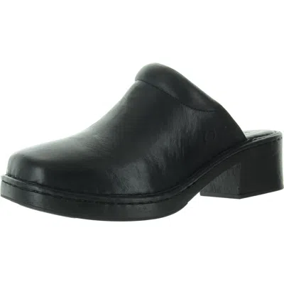 Born Womens Stretch Leather Clogs In Black