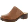 Born Womens Stretch Leather Clogs In Green