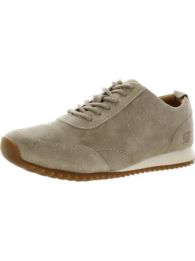 Born Womens Suede Lace-up Casual And Fashion Sneakers In Beige