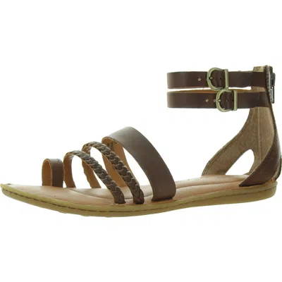 Born Womens Zipper Leather Ankle Strap In Green