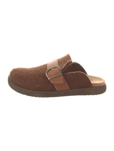 Pre-owned Born Wool Mules In Brown