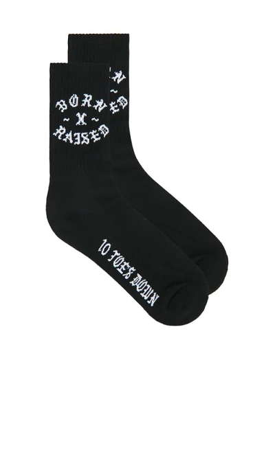 Born X Raised 10 Toes Down Rocker Socks In Black