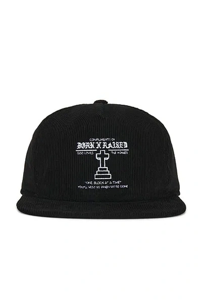 Born X Raised Compliments Of Bxr Corduroy 5-panel In Black