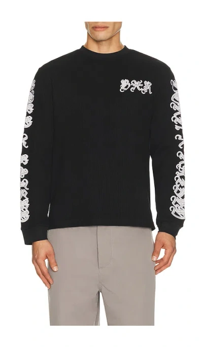 Born X Raised Gothic Embroidered Waffle Thermal In Animal Print