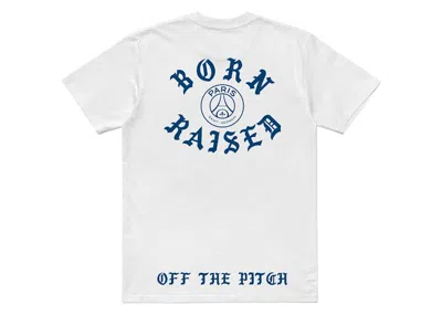 Pre-owned Born X Raised Men's  X Psg Off The Pitch Tee Shirt In White