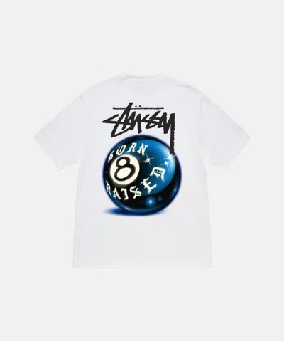 Pre-owned Born X Raised X Stussy Stussy & Born X Raised 8 Ball Tee In White