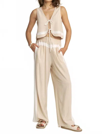 Born2dress Candice Set In Beige/white In Multi