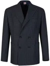 Borrelli Checked Blazer In Blue