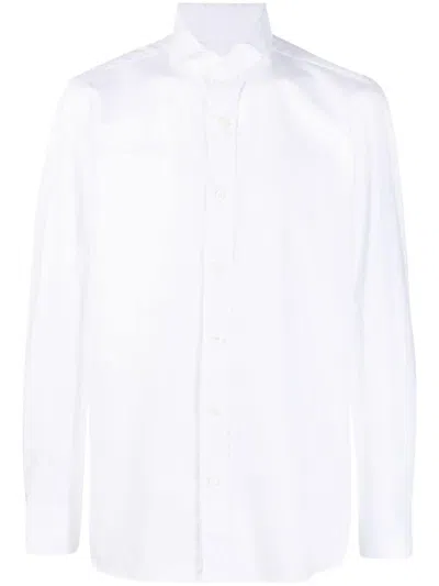 Borrelli Button-down Cotton Shirt In White