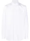 Borrelli Structured Collar Twill Shirt With Button-down Front In White