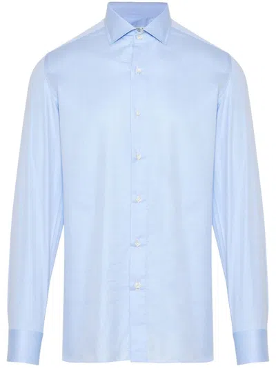 Borrelli Cotton Shirt In Blue