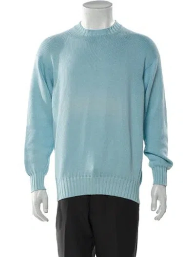 Pre-owned Borrelli Crew Neck Long Sleeve Pullover In Blue