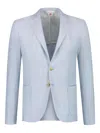 Borrelli Herringbone Blazer In 蓝色