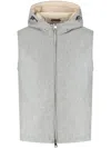 Borrelli Hooded Vest In Grey