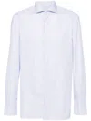 Borrelli Striped Long-sleeve Cotton Shirt In Light Blue