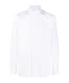 Borrelli Structured Collar Twill Shirt With Button-down Front In White