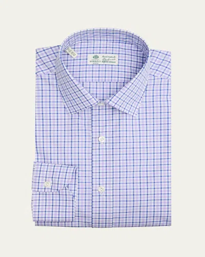 Borrelli Men's Cotton Check Dress Shirt In 02-purple