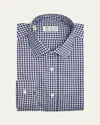 Borrelli Men's Cotton Gingham Dress Shirt In 2-navy