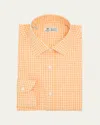 Borrelli Men's Cotton Gingham Dress Shirt In 3-yellow
