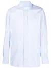 Borrelli Vertical Stripe Pattern Spread Collar Button-up Shirt For Men In Blue