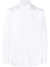 Borrelli Structured Collar Twill Shirt With Button-down Front In White
