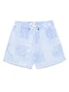 Borrelli Patchwork-print Swim Shorts In Blue