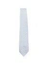 Borrelli Patterned Pointed Tip Tie For Men In Light Blue