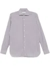 Borrelli Pinstripe Shirt In Brown