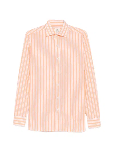 Borrelli Rio Stripe-pattern Shirt In Orange