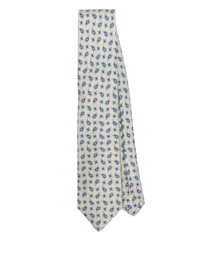 Borrelli Silk Tie In Neutrals