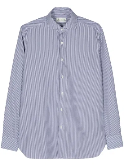 Borrelli Stripe-pattern Cotton Shirt In Blue