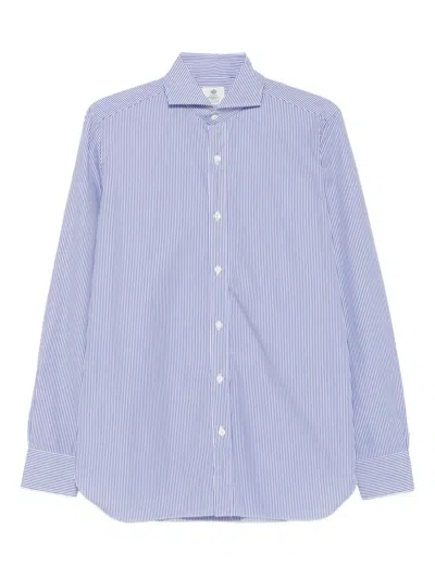 Borrelli Striped Cotton Shirt In Blue