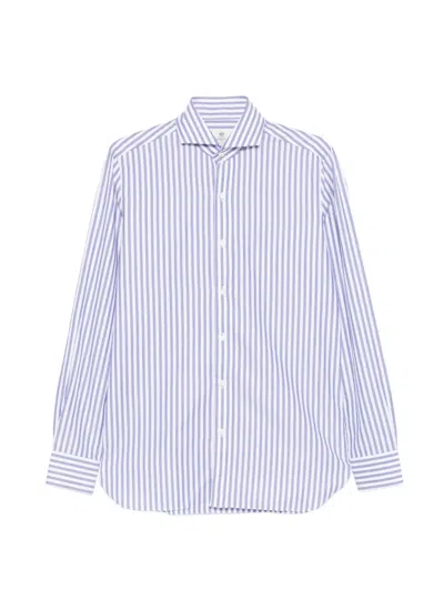 Borrelli Striped Cotton Shirt In Blue