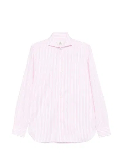Borrelli Striped Long-sleeve Shirt In Pink