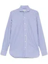 Borrelli Striped Cotton Shirt In Blue