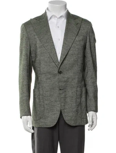 Pre-owned Borrelli Tweed Pattern Jacket In Green