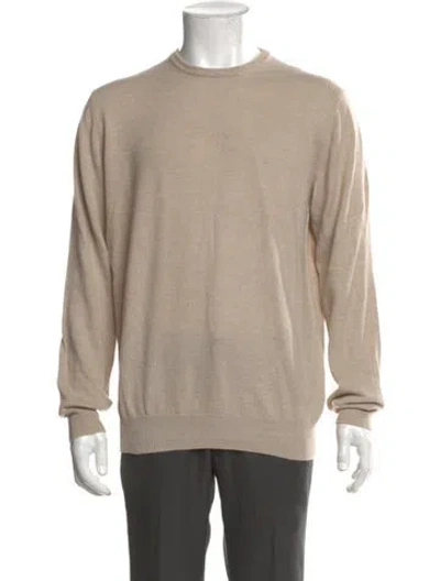 Pre-owned Borrelli Wool Crew Neck Pullover In Neutral