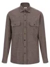 Borriello Napoli Button-front Long-sleeve Shirt In Brown